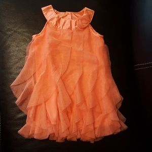 Neon Orange Sparkly Dress - 3T